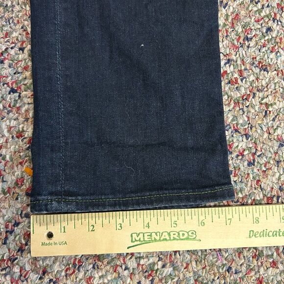 7 For All Mankind Slimmy Blue Dark Wash Mid-Rise Slim Fit Jeans Size 32 - Picture 11 of 13